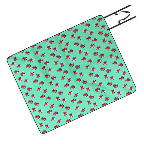 Laura Redburn Circle Spot Dot Mint Picnic Blanket