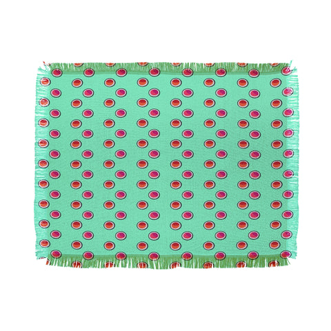 Laura Redburn Circle Spot Dot Mint Throw Blanket
