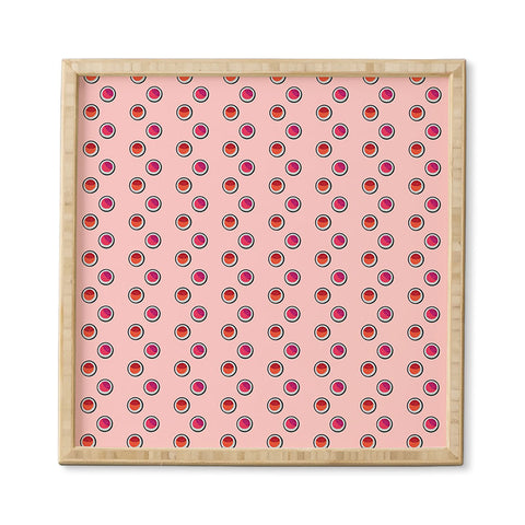 Laura Redburn Circle Spot Dot Pink Framed Wall Art
