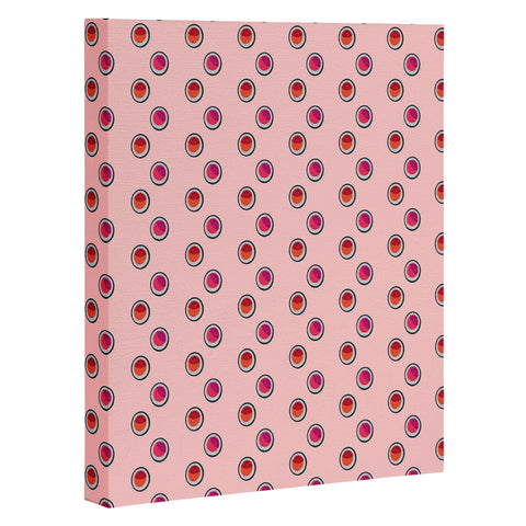 Laura Redburn Circle Spot Dot Pink Art Canvas