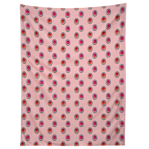 Laura Redburn Circle Spot Dot Pink Tapestry