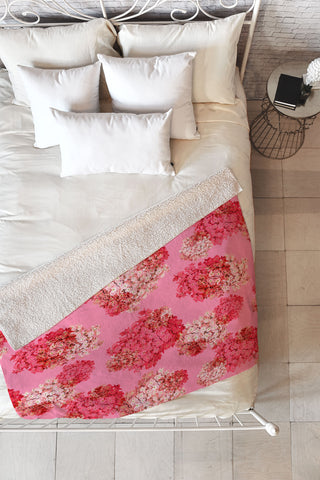 Laura Redburn Hydrangea Doubled Fleece Throw Blanket