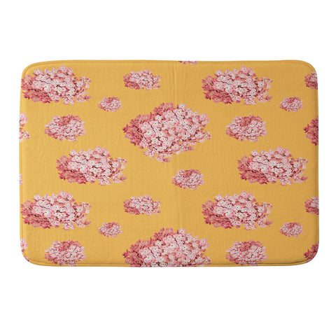 Laura Redburn Hydrangea Orange Memory Foam Bath Mat