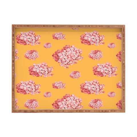 Laura Redburn Hydrangea Orange Rectangular Tray