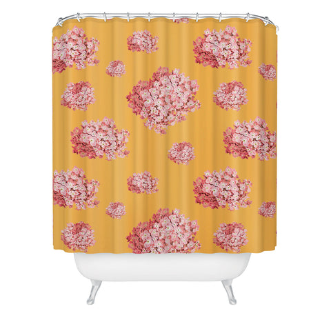 Laura Redburn Hydrangea Orange Shower Curtain