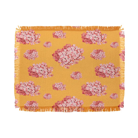 Laura Redburn Hydrangea Orange Throw Blanket