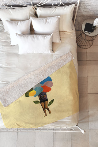 Laura Redburn I Dream Of You Amid The Flowers Fleece Throw Blanket