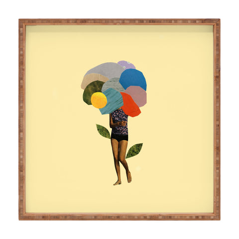 Laura Redburn I Dream Of You Amid The Flowers Square Tray