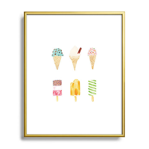 Laura Redburn Ice Cream Selection Metal Framed Art Print