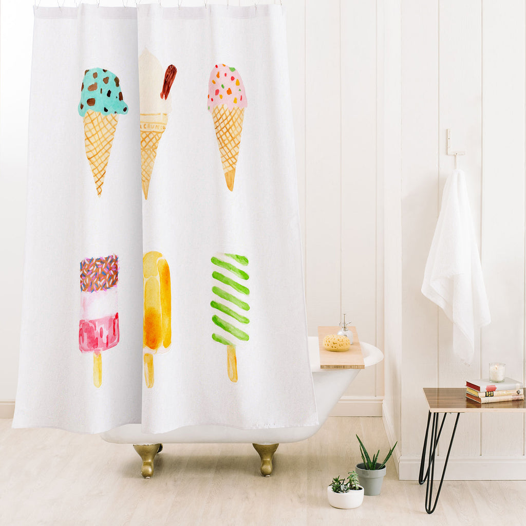 Ice Cream Selection Shower Curtain Laura Redburn