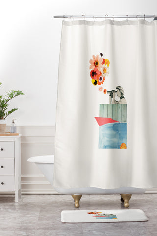 Laura Redburn In Bloom Shower Curtain And Mat