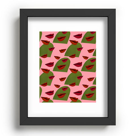 Laura Redburn retro lips Recessed Framing Rectangle