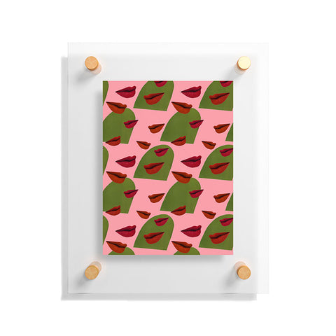 Laura Redburn retro lips Floating Acrylic Print