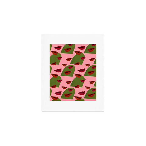 Laura Redburn retro lips Art Print