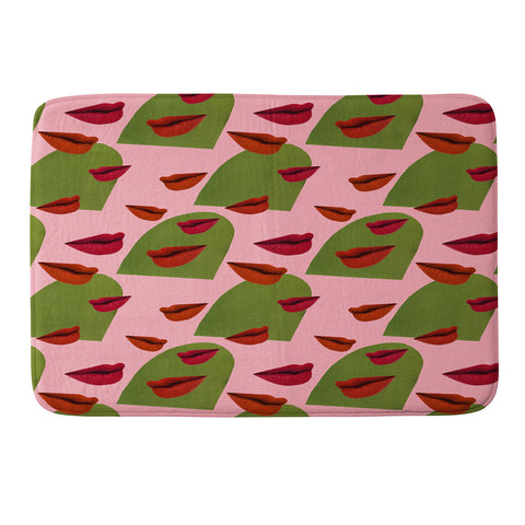 Laura Redburn retro lips Memory Foam Bath Mat