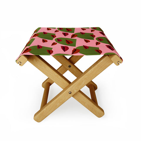 Laura Redburn retro lips Folding Stool