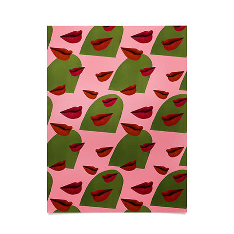 Laura Redburn retro lips Poster