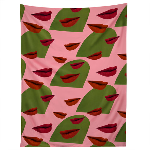 Laura Redburn retro lips Tapestry