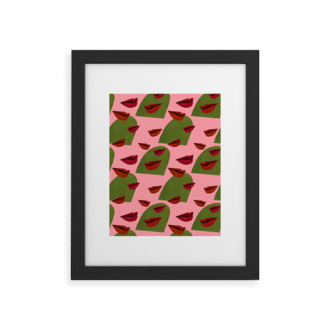 Laura Redburn retro lips Framed Art Print