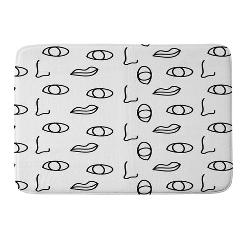 Laura Redburn seeing faces Memory Foam Bath Mat