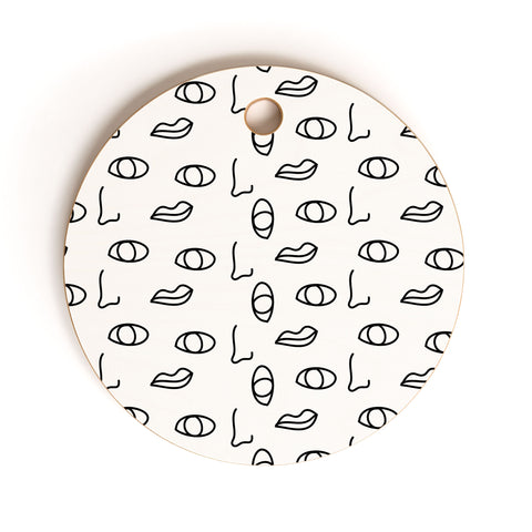 Laura Redburn seeing faces Cutting Board Round