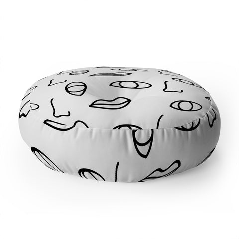Laura Redburn seeing faces Floor Pillow Round