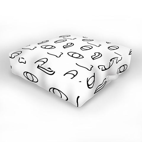 Laura Redburn seeing faces Outdoor Floor Cushion
