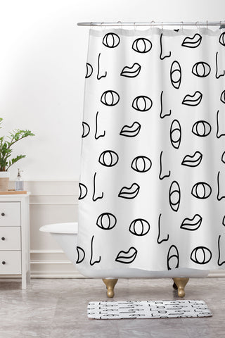Laura Redburn seeing faces Shower Curtain And Mat