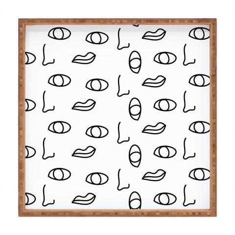 Laura Redburn seeing faces Square Tray