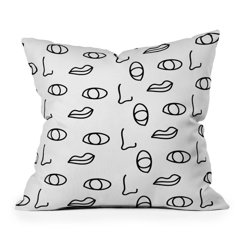 Laura Redburn seeing faces Throw Pillow