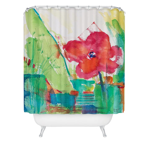 Laura Trevey A Spring In Your Step Shower Curtain