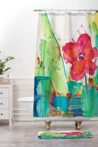 Laura Trevey A Spring In Your Step Shower Curtain And Mat