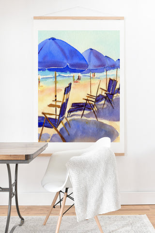 Laura Trevey Beach Chairs Art Print And Hanger