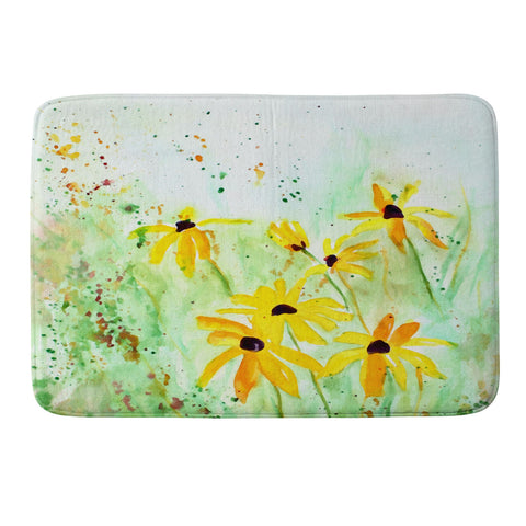 Laura Trevey Black Eyed Susans Memory Foam Bath Mat
