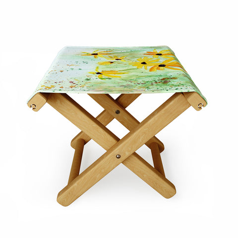 Laura Trevey Black Eyed Susans Folding Stool