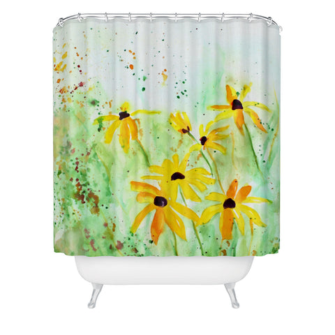 Laura Trevey Black Eyed Susans Shower Curtain