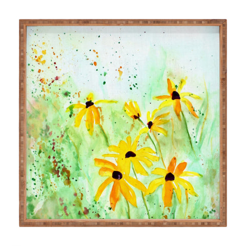 Laura Trevey Black Eyed Susans Square Tray