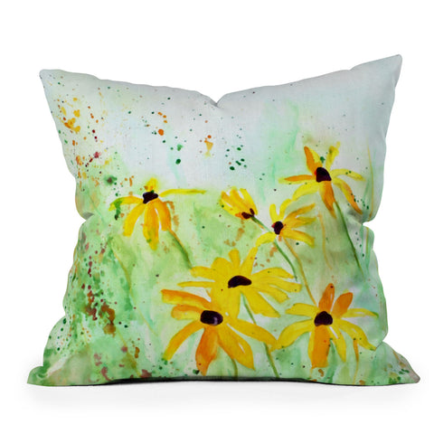 Laura Trevey Black Eyed Susans Throw Pillow