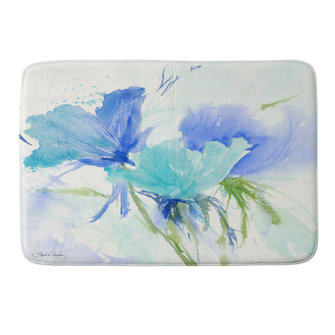 Laura Trevey Blue As The Sea Memory Foam Bath Mat