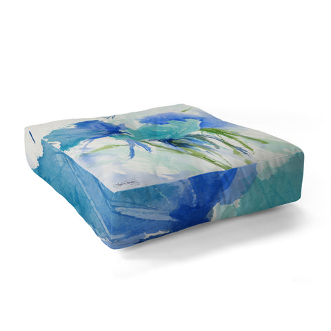 Laura Trevey Blue as the Sea II Floor Pillow Square