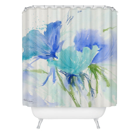 Laura Trevey Blue As The Sea Shower Curtain
