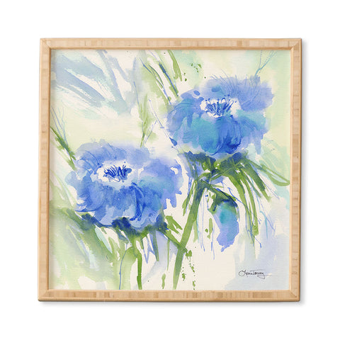 Laura Trevey Blue Blossoms Two Framed Wall Art