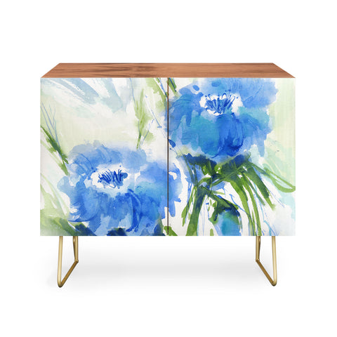 Laura Trevey Blue Blossoms Two Credenza