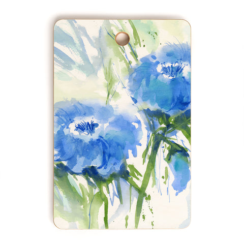Laura Trevey Blue Blossoms Two Cutting Board Rectangle