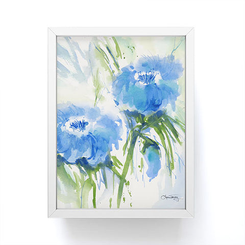 Laura Trevey Blue Blossoms Two Framed Mini Art Print