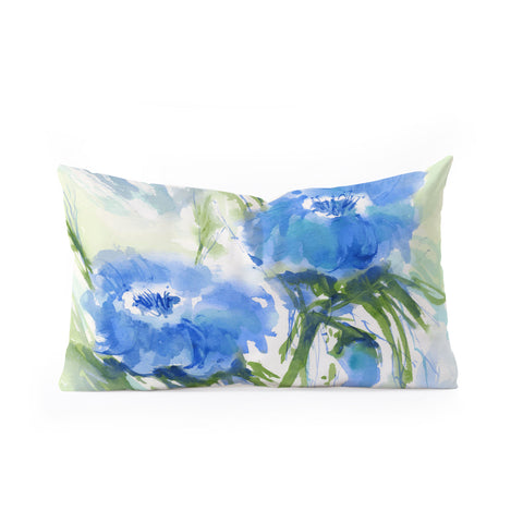 Laura Trevey Blue Blossoms Two Oblong Throw Pillow