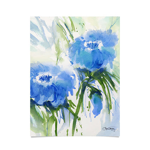 Laura Trevey Blue Blossoms Two Poster