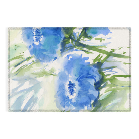 Laura Trevey Blue Blossoms Two Outdoor Rug