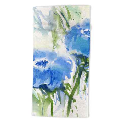 Laura Trevey Blue Blossoms Two Beach Towel