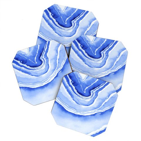 Laura Trevey Blue Lace Agate Coaster Set